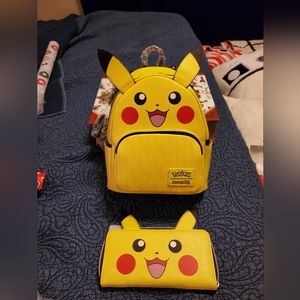 Loungefly Pikachu Mini Backpack and wallet set